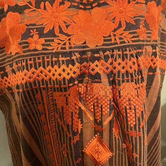 Savanna Jane Brown Dress with Orange Embroidery NWT - Picture 3 of 6